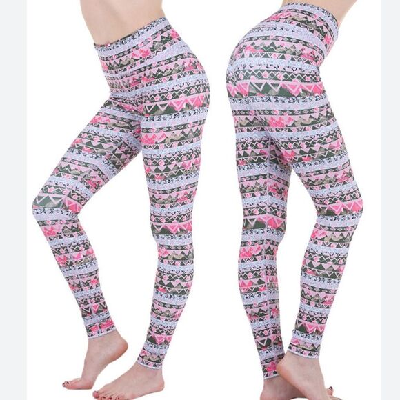 Pure Barre Geometric Full Length Athletic Leggings Multicolor Small - Picture 1 of 11